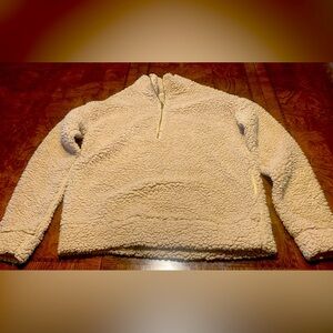 BaeVely Faux Fur Fleece 1/4 Zip with pockets. Women's Size S.